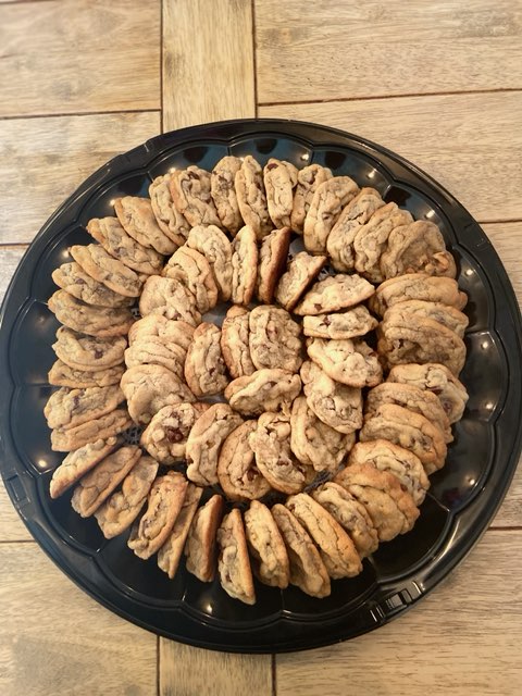 Chocolate chip cookies in a spiral